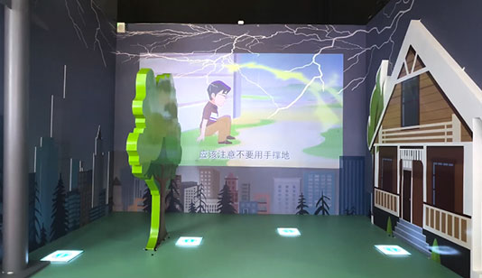 躲避雷电互动答题_展厅多媒体项目导览图1