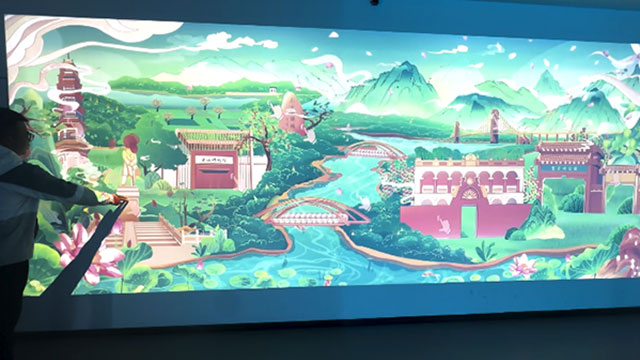 中山景点一览互动墙