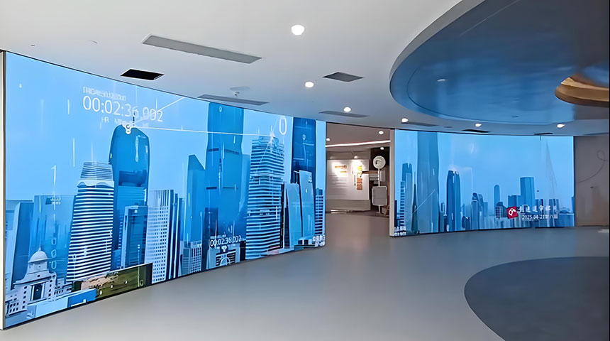 企业展厅开合滑轨屏展示