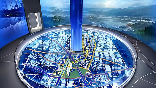 水晶展示沙盘，现代数字展厅创新设计