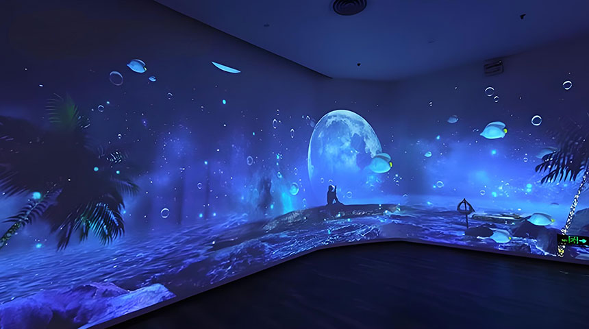 静谧墙面互动投影