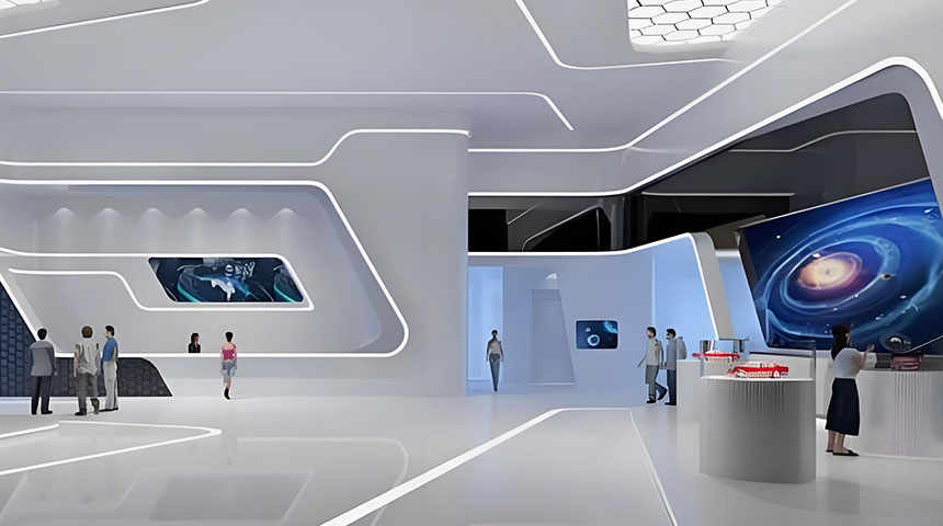 科技感开放展厅效果图