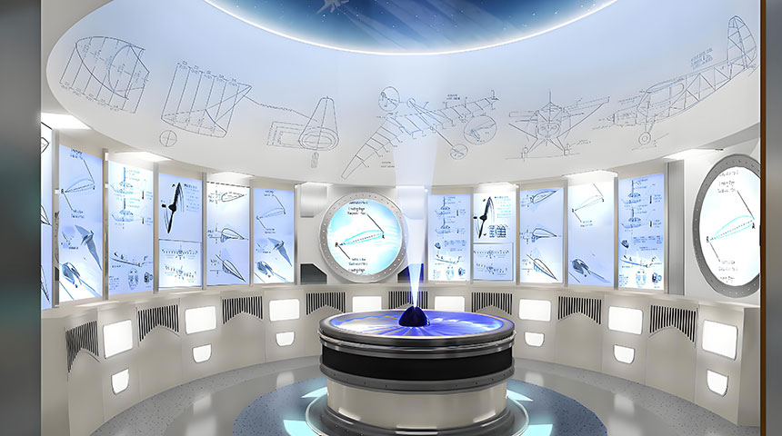 科技简约风格的企业展厅设计案例