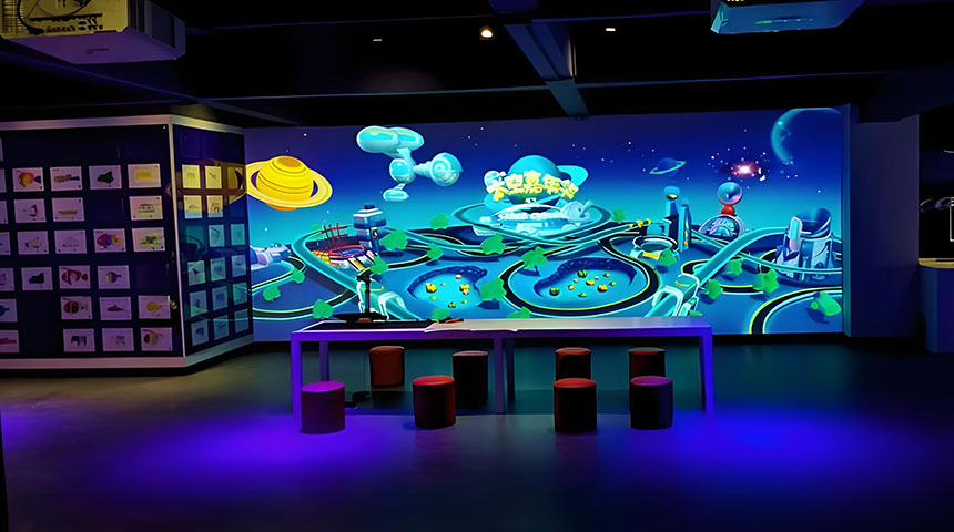 儿童墙面互动涂鸦投影