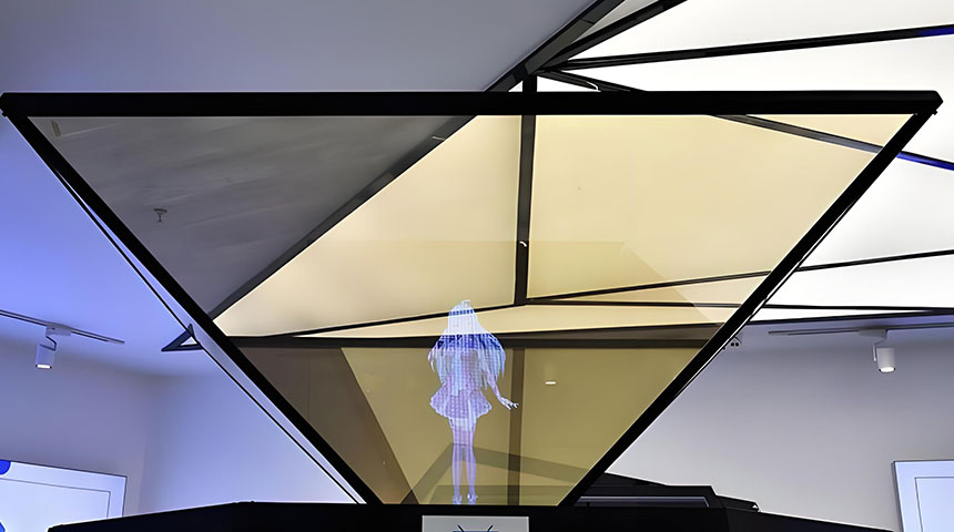 倒三角全息投影三维成像