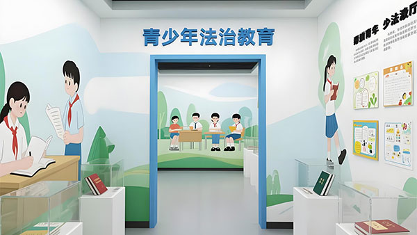 校园内的法治展馆有何独特设计考量？