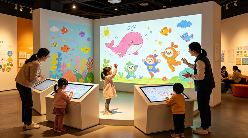 展厅互动涂鸦设备