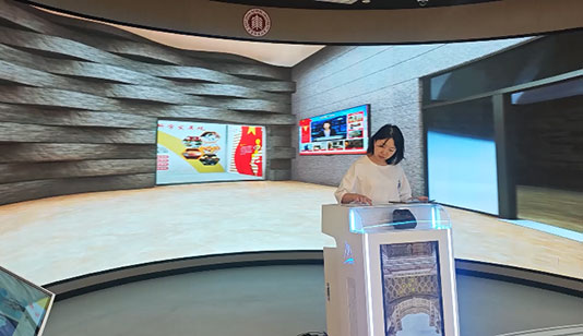 劳动展厅弧幕双屏联动_互动屏幕项目导览图1